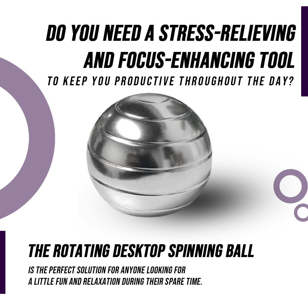 Rotating Desktop Spinning Ball - Copper State Home + Iron