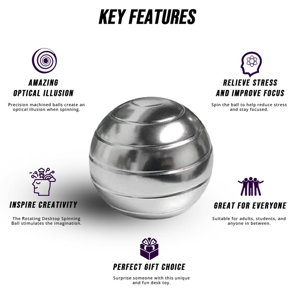 Rotating Desktop Spinning Ball - Copper State Home + Iron