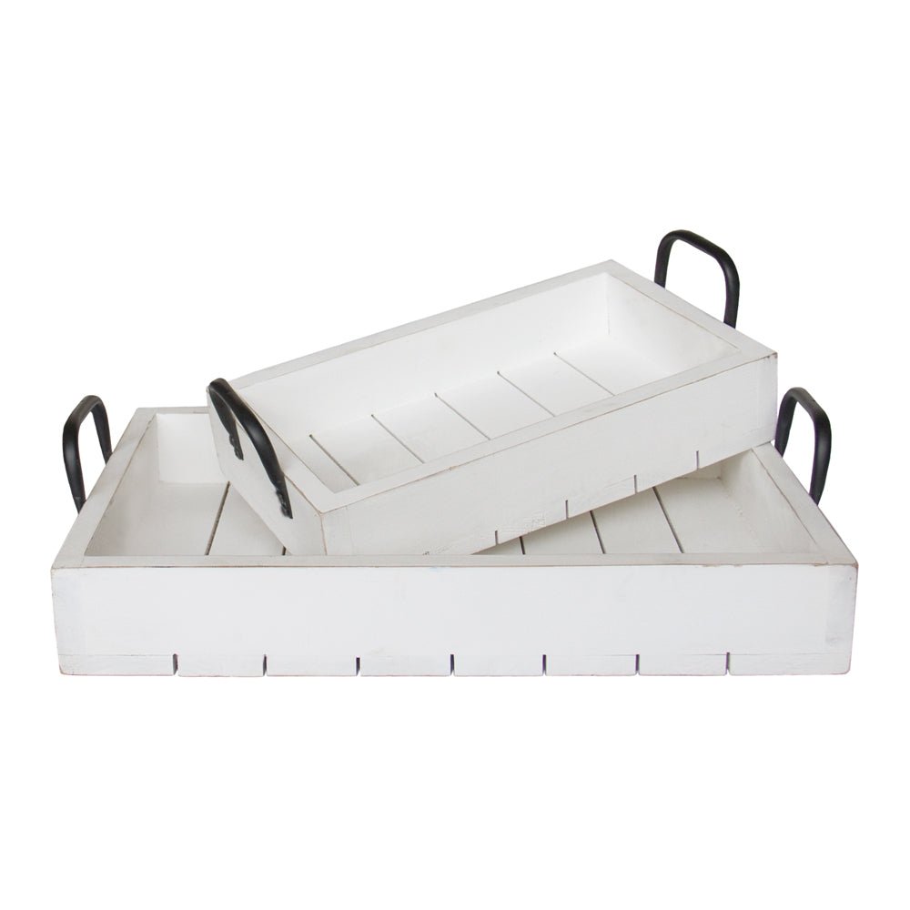 Rustic Tray - White Tray Set - Copper State Home + Iron