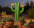 Saguaro Cactus Stake - Green - Floral Detail - Copper State Home + Iron