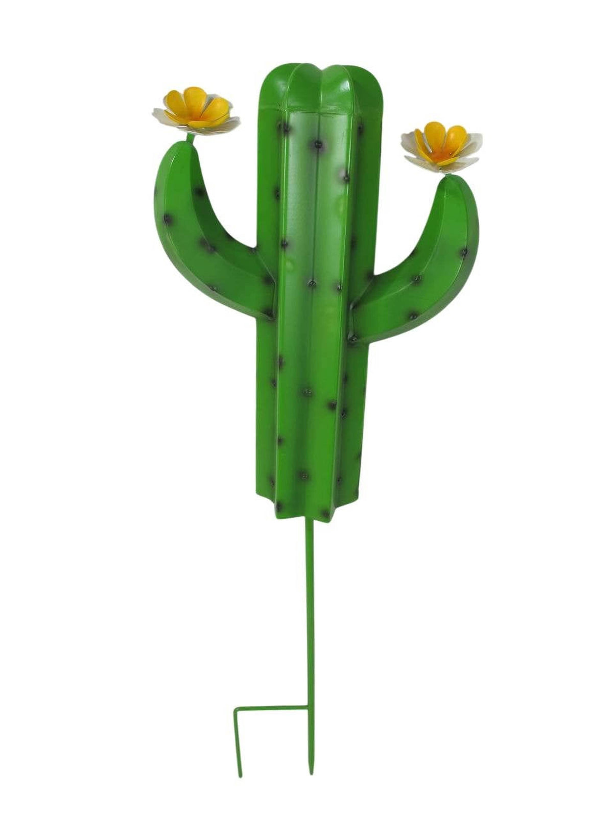 Saguaro Cactus Stake - Green - Floral Detail - Copper State Home + Iron