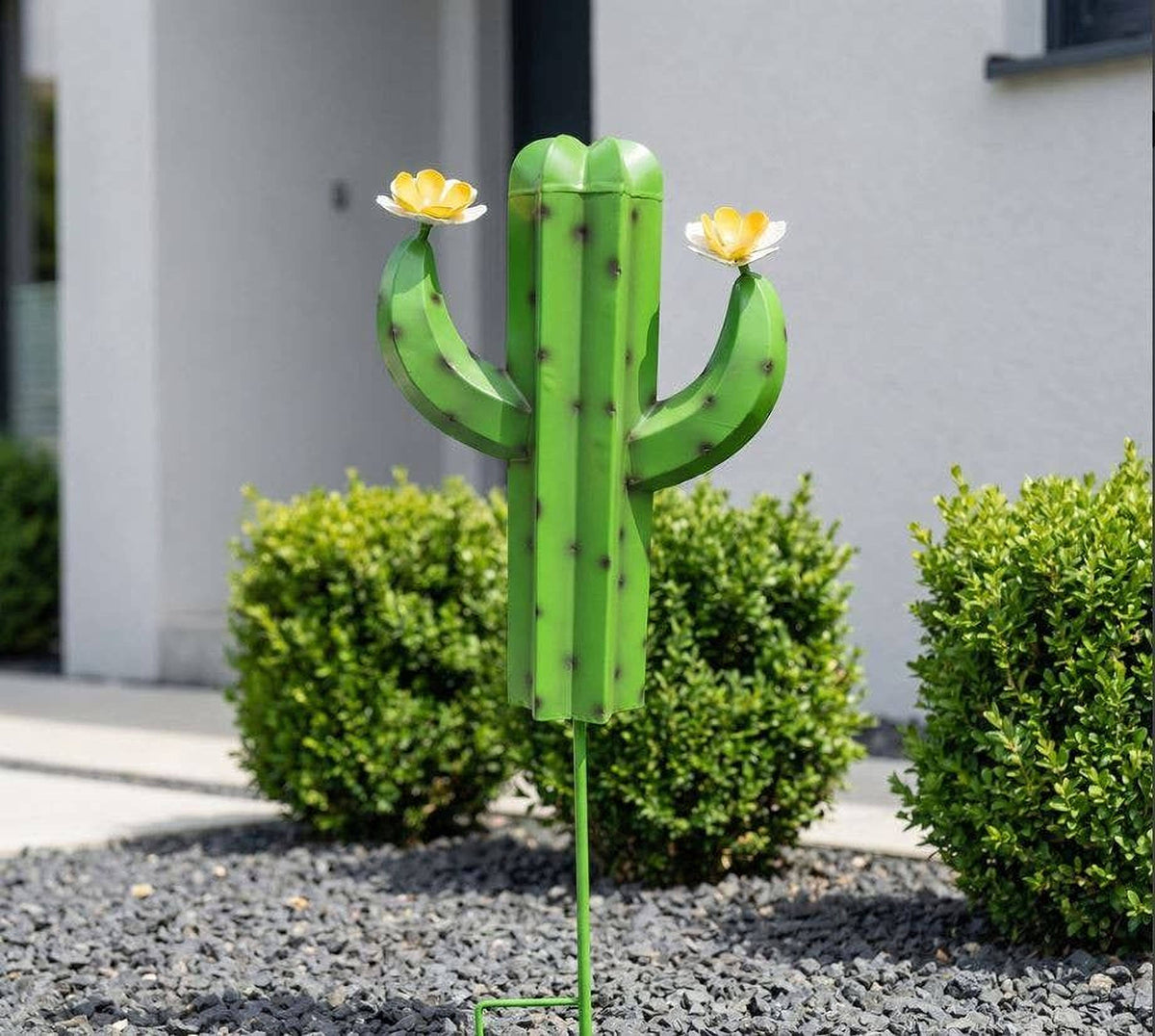 Saguaro Cactus Stake - Green - Floral Detail - Copper State Home + Iron