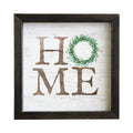 Home Wreath - Rustic Framed Sign, 10" x 10"