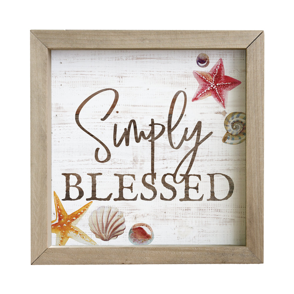 Simply Blessed - Rustic Framed Sign, 10" x 10"